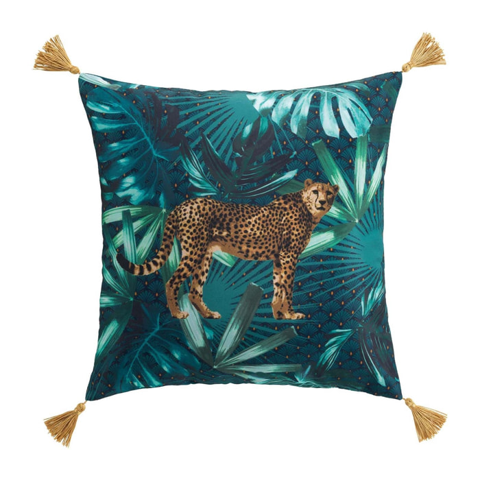 Coussin jungle avec guépard - Multicolore