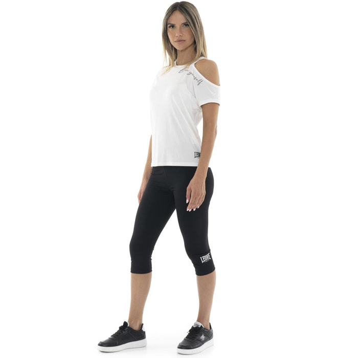 T-shirt monospalla da donna Leone Black'n White
