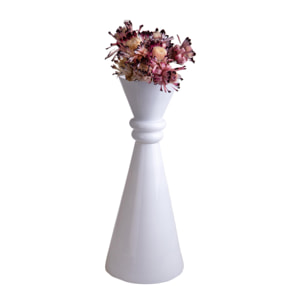 Vaso A Cono Con Piedistallo. Altezza 75 Cm - Pezzi 1 - 30X75X30cm - Colore: Bianco - Bianchi Dino - Decori Casa E Complementi