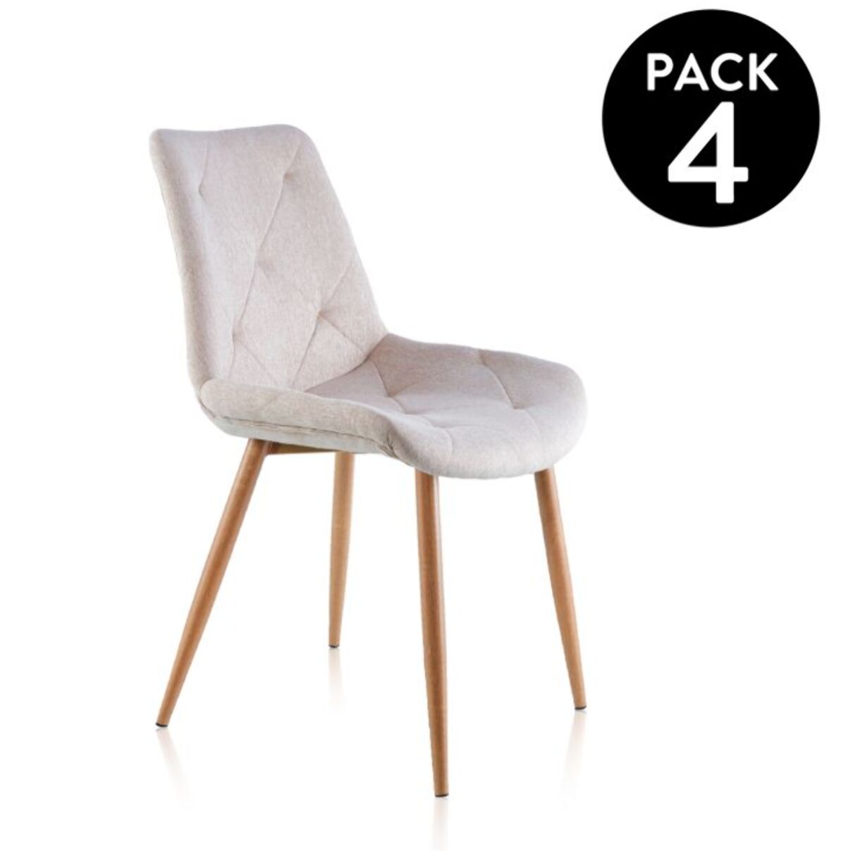 Pack 4 sillas de comedor Marlene Tejido - Beige