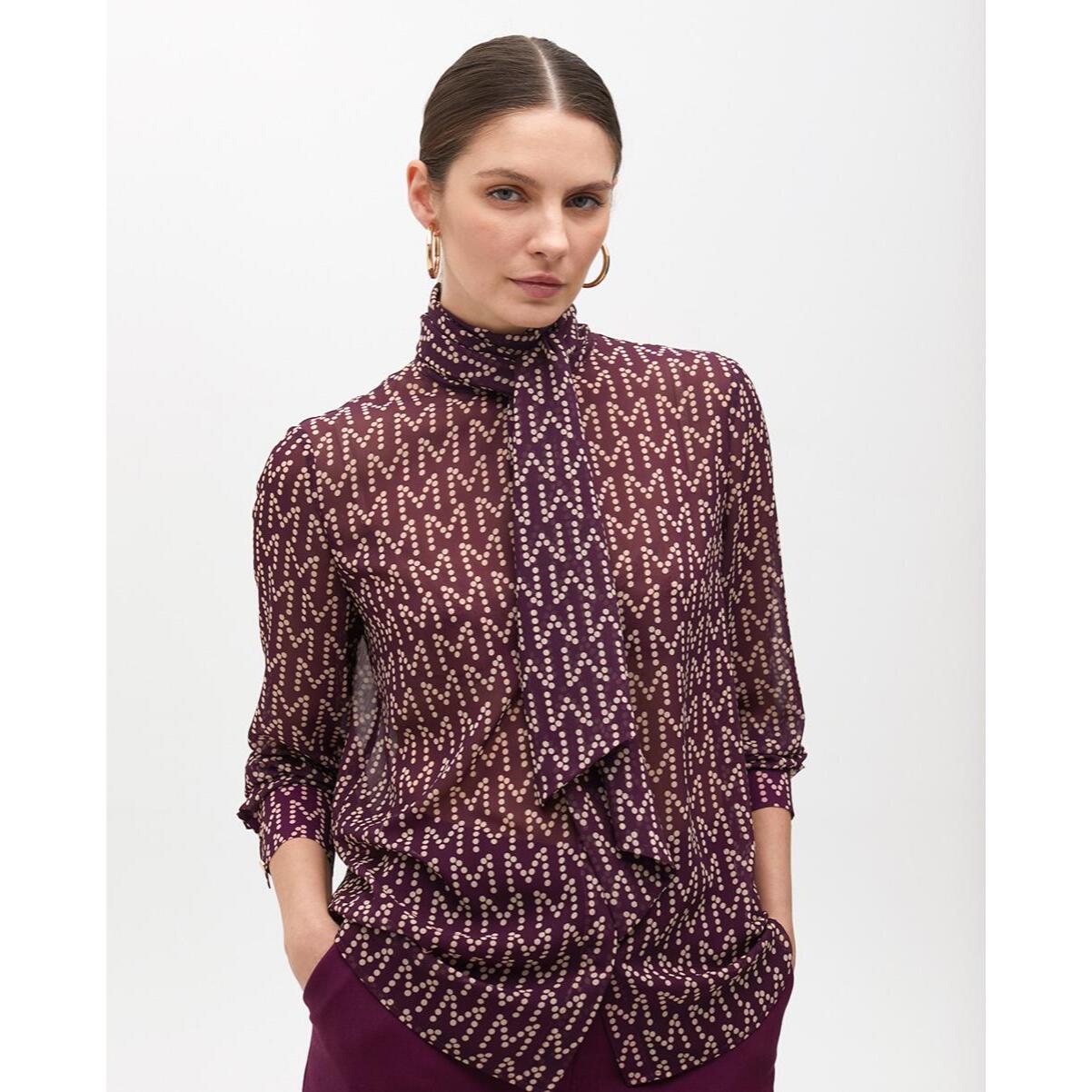 Camicia con logo e fiocco al collo