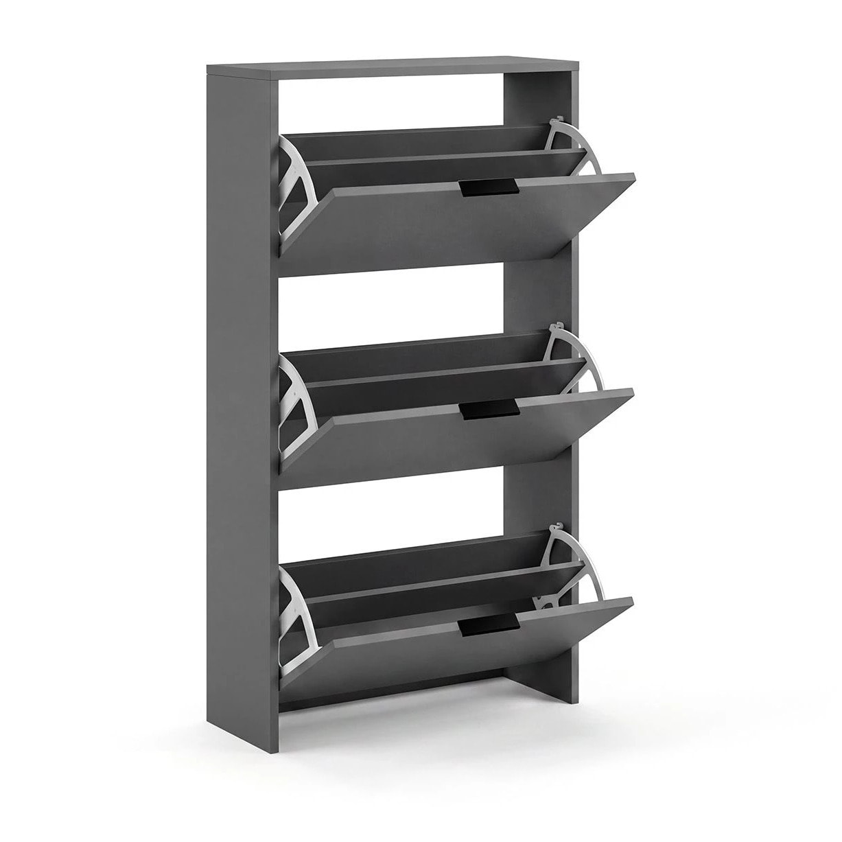 Zapatero de 3 puertas abatibles en gris grafito 60x113 cm Remi Gris Grafito