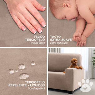 Funda TERCIOPELO ANTI MANCHAS Multi elástica para CHAISE LONGUE modelo VERONICA