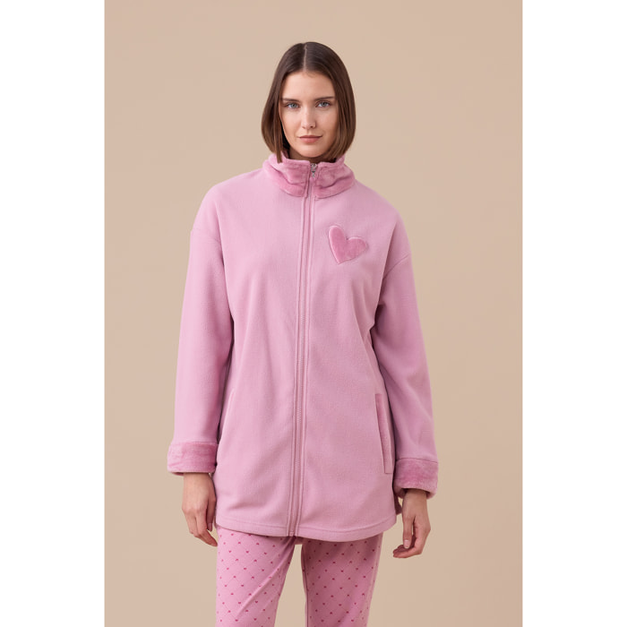 Vestaglia donna in micropile articolo cuore. Noidinotte