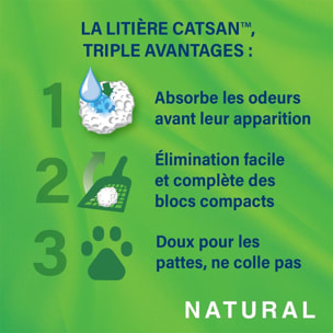 CATSAN NATURAL Agglomérante Litière Végétale  pour chat 20L