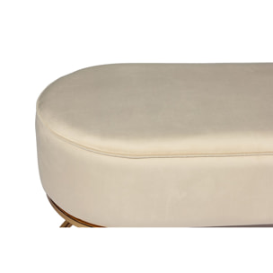 Panca Pera 200 in velluto crema e oro