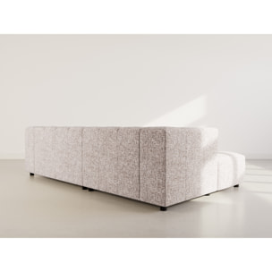 Curtis - canapé d'angle gauche 4 places avec accoudoir en tissu texturé - Taupe
