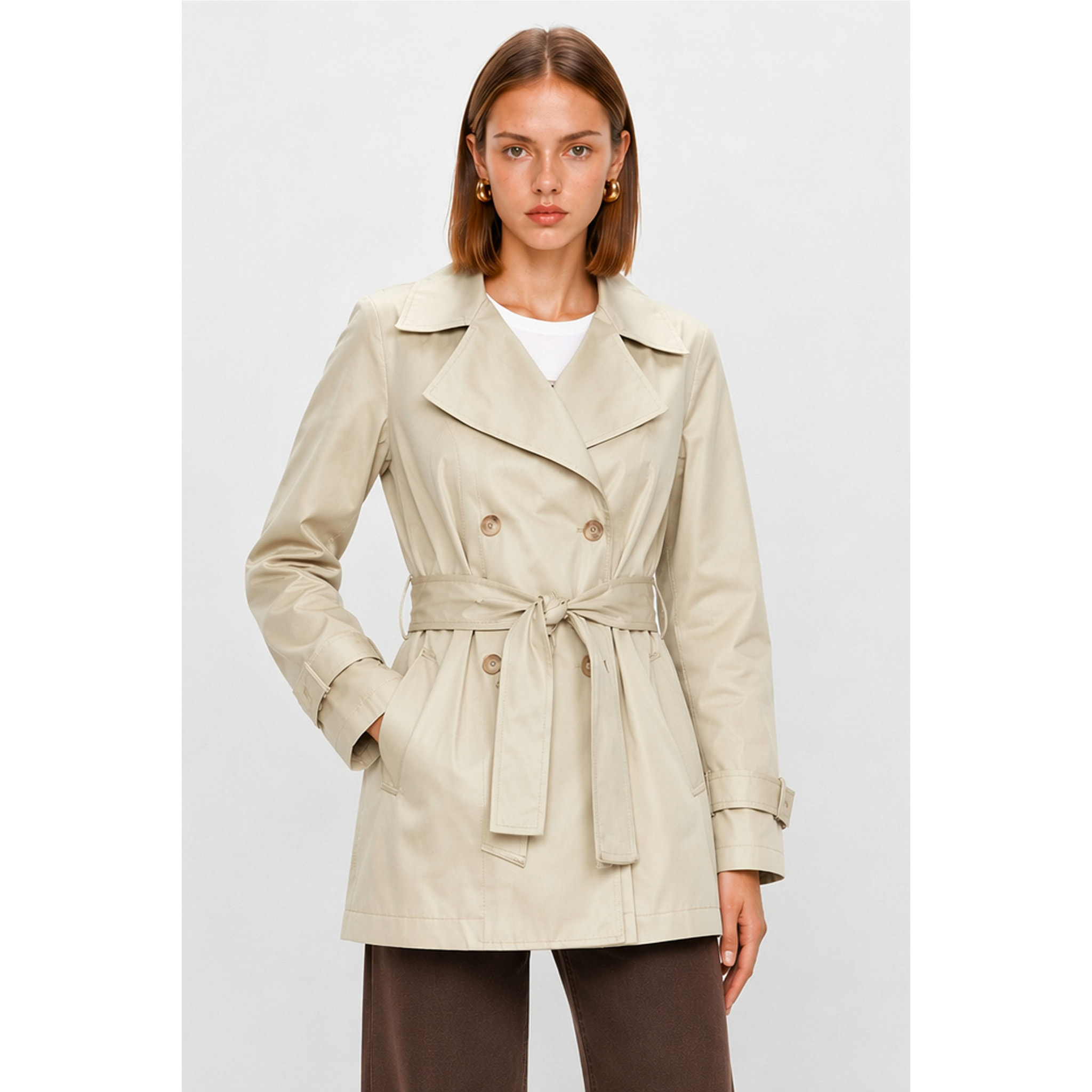 Kocca - Trench da donna doppiopetto in cotone con cintura Donna
