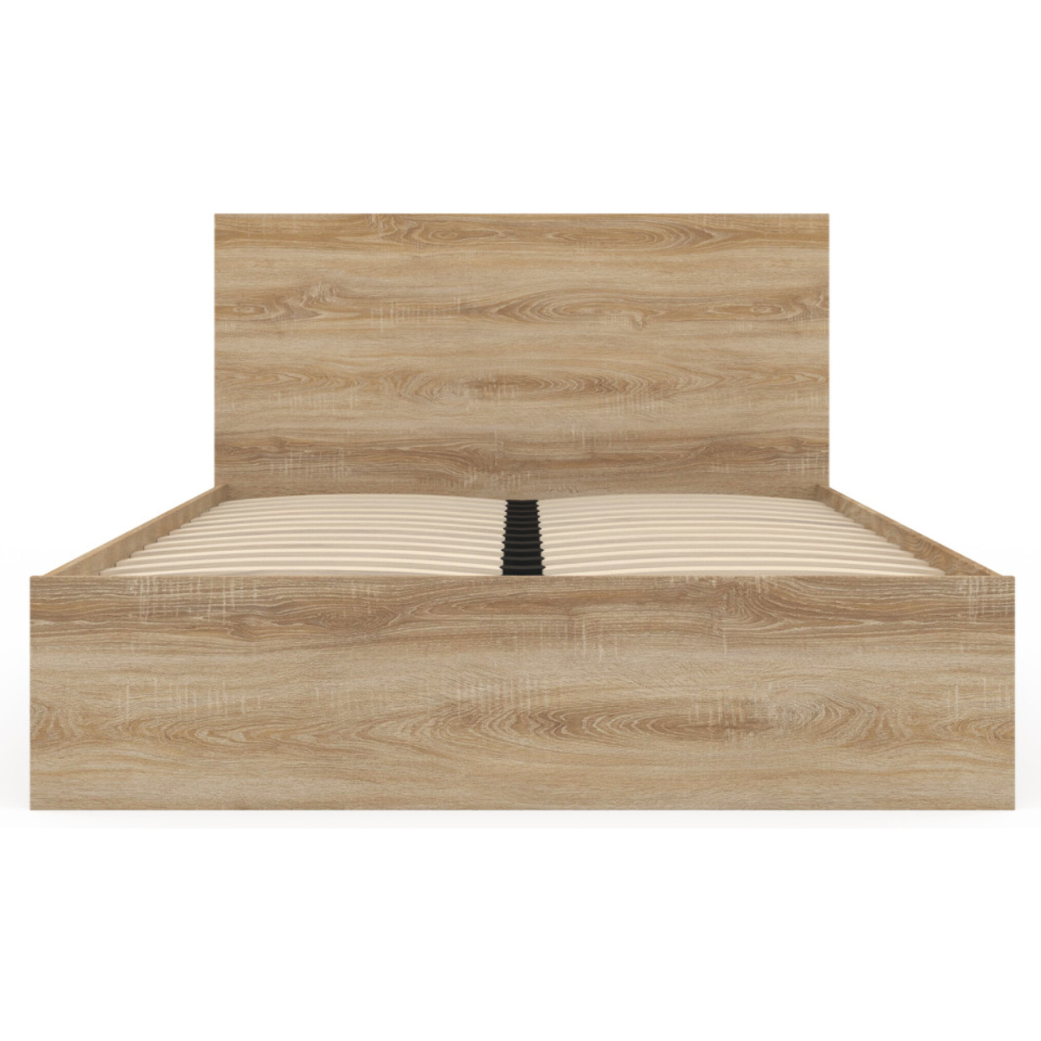 Lit Oklahoma 140x190cm effet hêtre avec tiroirs