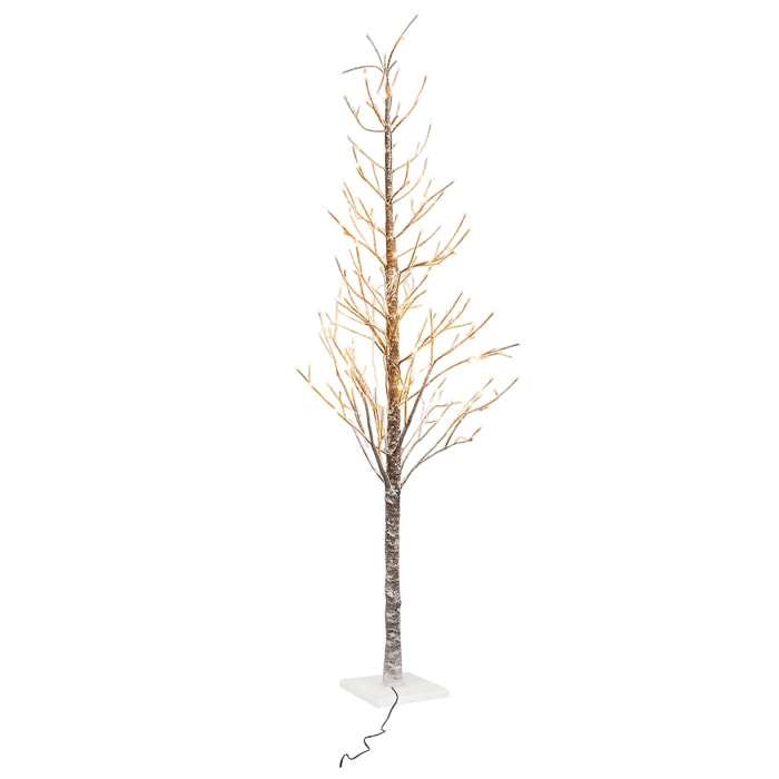 Gemini - Albero di Natale Spoglio Innevato H150 cm con 186 Luci LED
