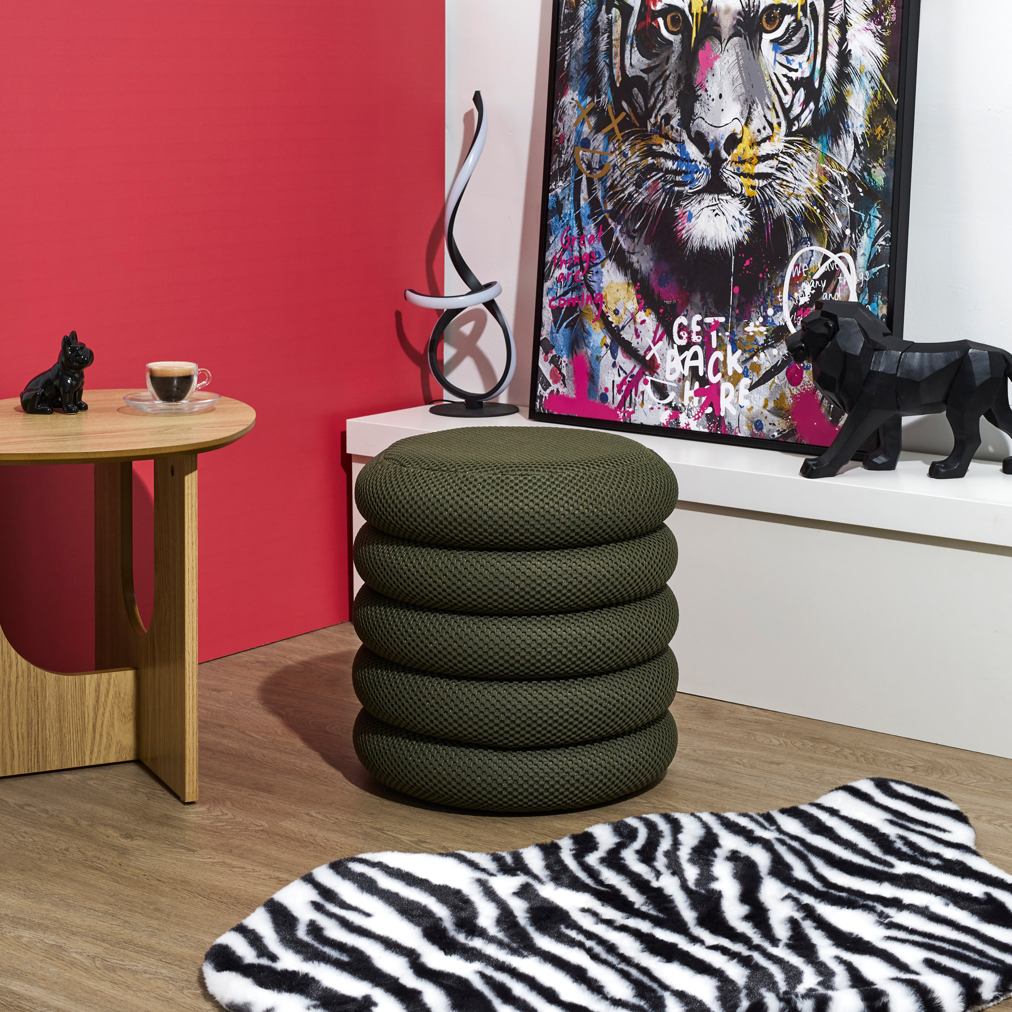 POUF RANGEMENT ATOME KAKI