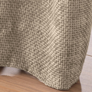 Rideau à œillets en velours chenille - Sable