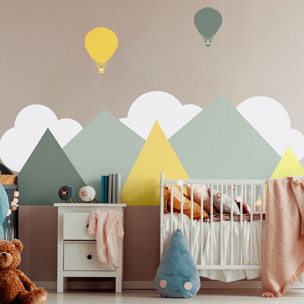 Stickers muraux enfants - Décoration chambre bébé - Autocollant Sticker mural géant enfant montagnes scandinaves NUUK