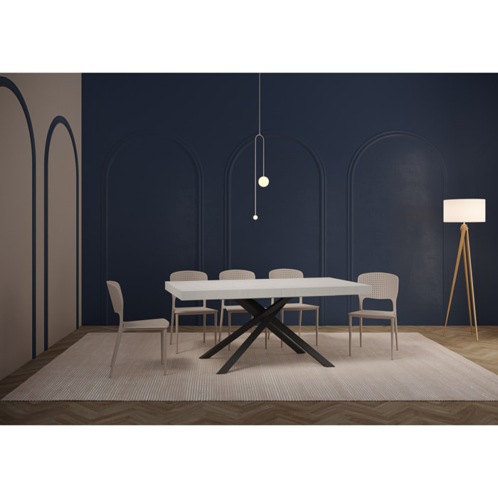 Tavolo allungabile 180x90/284 cm Karida Bianco Frassino telaio Antracite