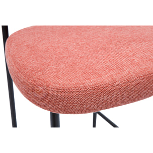 Tabourets de bar fixes en tissu effet velours texturé terracotta H65 cm (lot de 2) BREKA