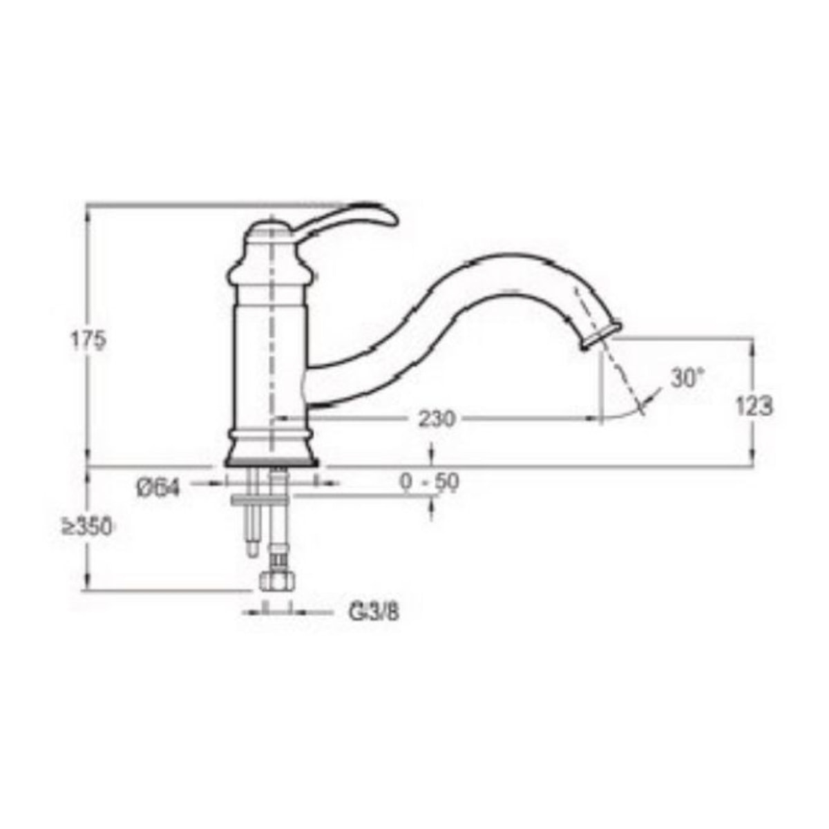 Mitigeur cuisine Fairfax Bec bas chrome