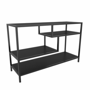 Mobile porta TV Dplizzar, Credenza da soggiorno, Armadio basso per TV, Base parete attrezzata, 120x39h75 cm, Antracite e Nero