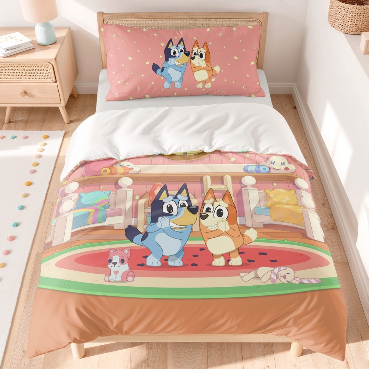 Funda nordica BLUEY + funda almohada 45x110