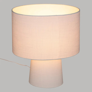 Lampe tissu "Eira" H45cm blanc