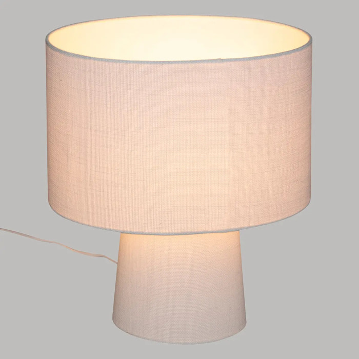 Lampe tissu "Eira" H45cm blanc