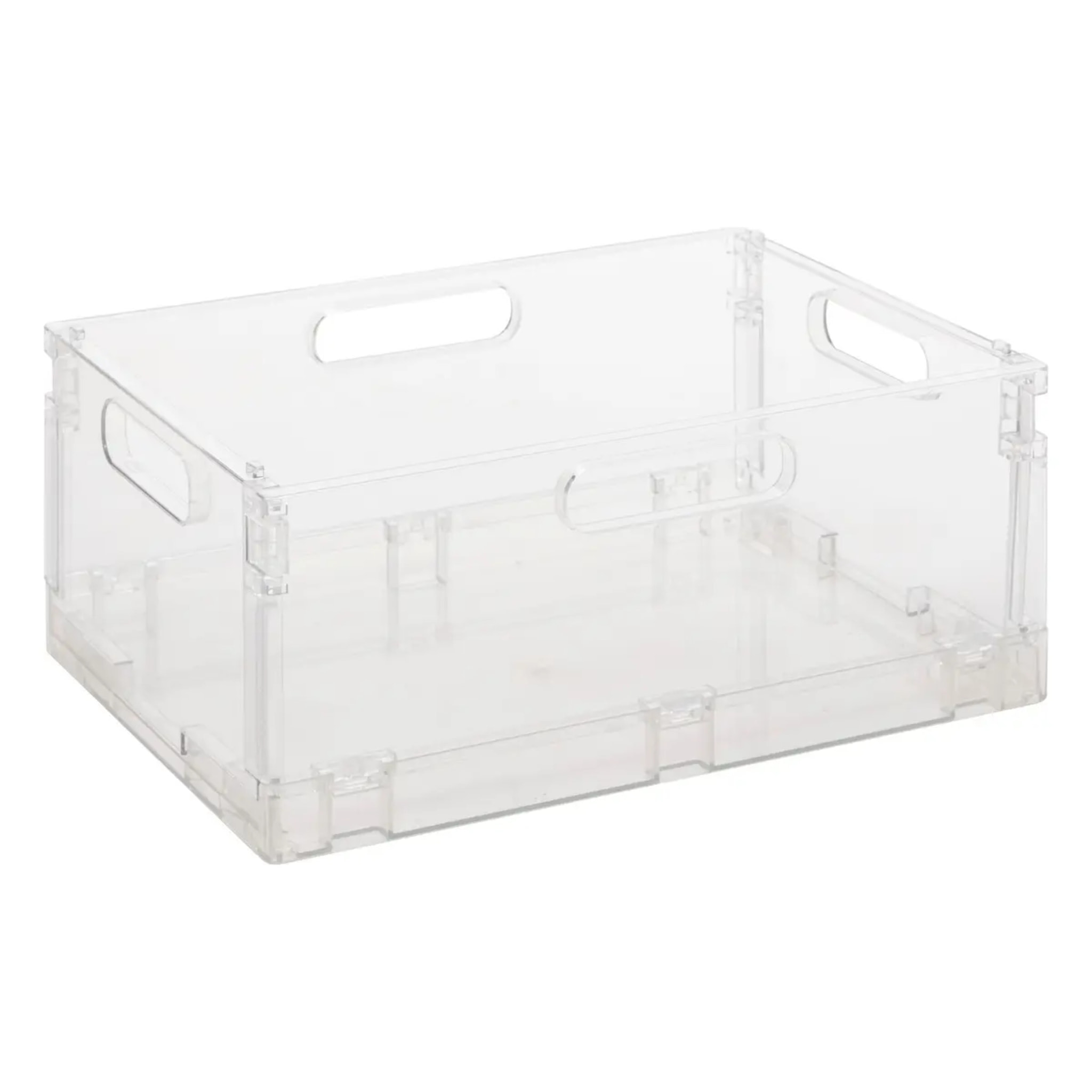 Boîte de rangement "Fold n Box" pliable et empilable beige 22L