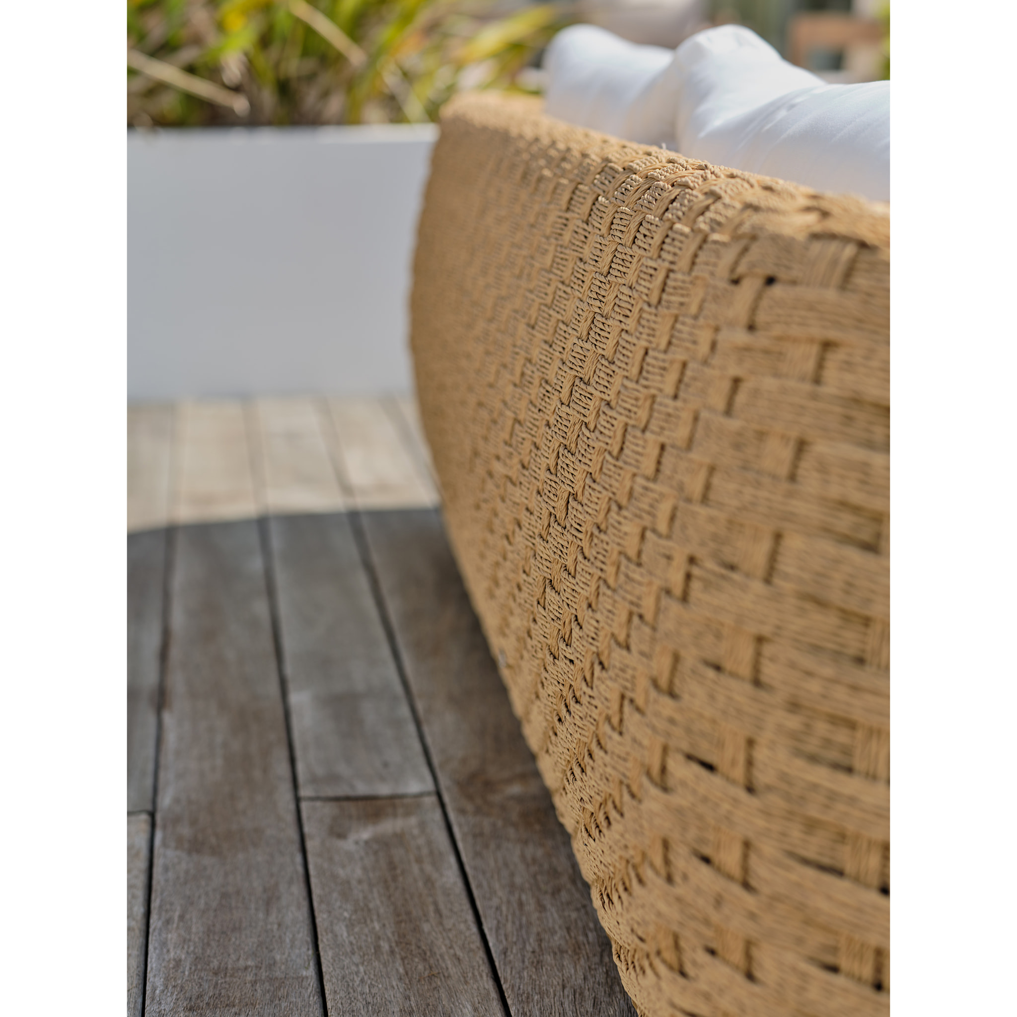 RAMATUELLE - Salon bas de jardin 5 places en aluminium et résine tressée