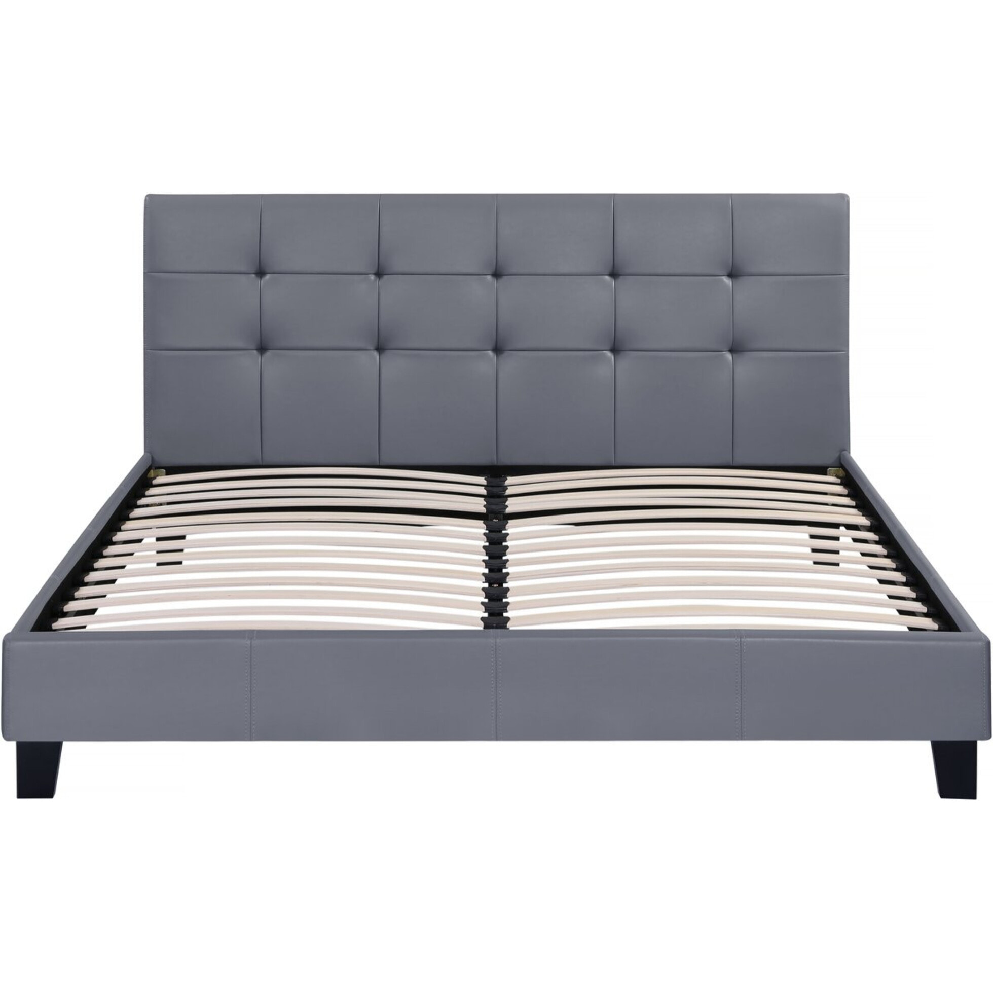 Lit double en pvc "Julia" - 140 x 190 cm - Gris