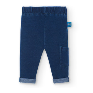 PantalÃ³n de felpa reciÃ©n nacido niÃ±o, estampado, azul