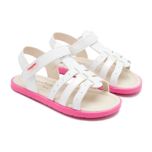 Sandalias Abiertas de Niña Respetuosas Goflex en Blanco