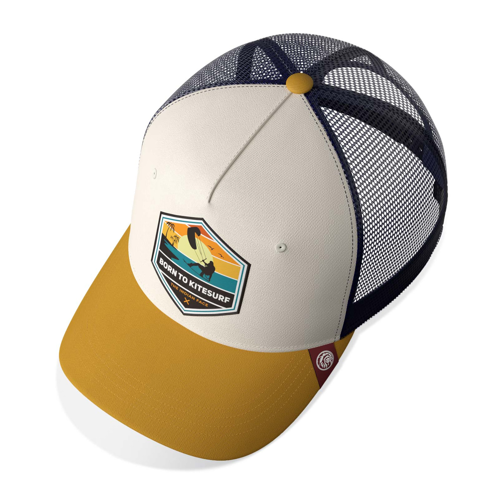 Gorra Trucker Born to Kitesurf Marron The Indian Face para hombre y mujer