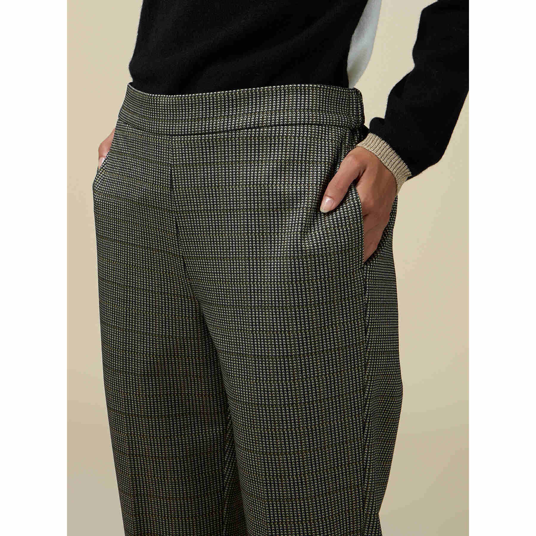 Oltre - Jacquard fabric trousers - Verde