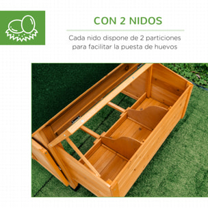 Conjunto de 1 Gallinero de Madera con 2 Nidos Bandeja Extraíble 150x100x96,5 cm y 1 Gallinero para Exterior Grande de Acero Galvanizado 3x8x2 m