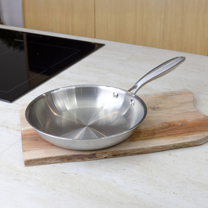 Poêle en acier inoxydable 24cm - tous feux TRINOX