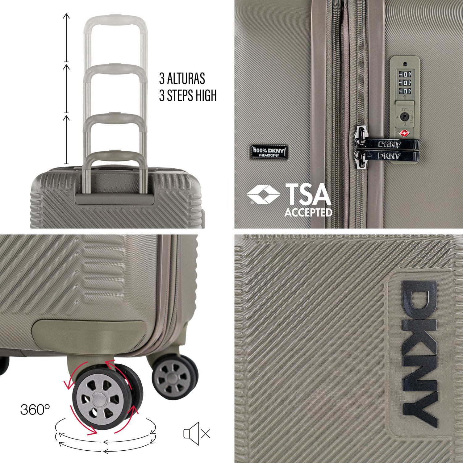 Juego De Maletas Pc Dkny Dkny-3105 Metro Kaki