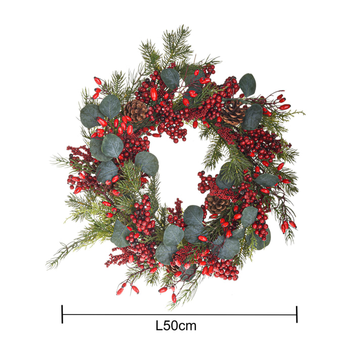 Corona natalizia - Pezzi 1 - 50xH12x50cm - Bianchi Dino SpA