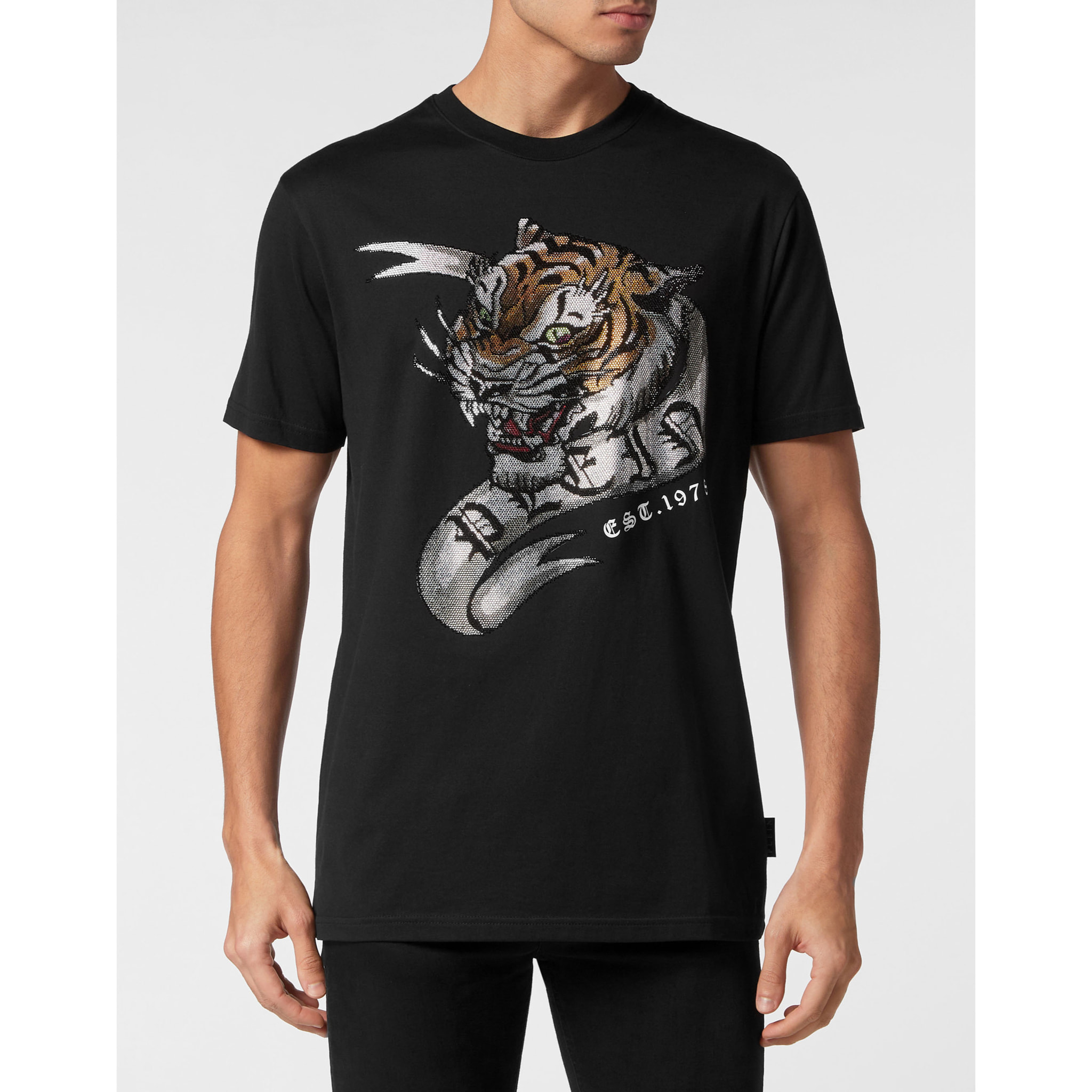PHILIPP PLEIN Camiseta de cuello redondo y manga corta TATTOO