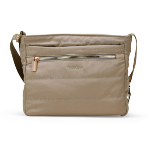Bolso bandolera tostado con cremallera