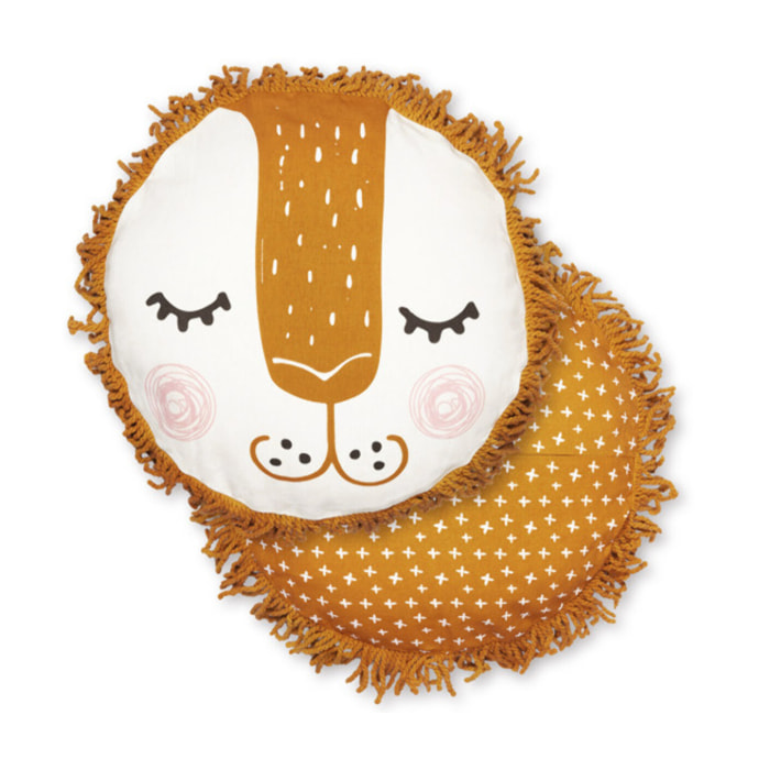 Coussin en forme de lion avec housse amovible en coton - CHARLIE