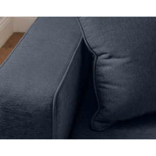 Topaze - canapé d'angle réversible - 4 places - convertible avec coffre - en tissu - Bleu