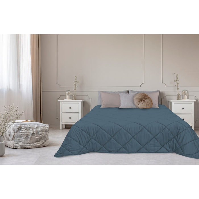 TRAPUNTA INVERNALE VELLUTO LETTO MATRIMONIALE "LE CANNETè" OTTANIO PRODOTTO ITALIANO 350 GR/MQ