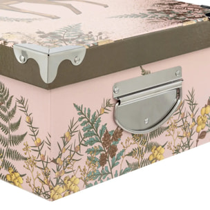 Lot de 6 boîtes cadeau rectangles coins métal imprimées Secrets des Bois