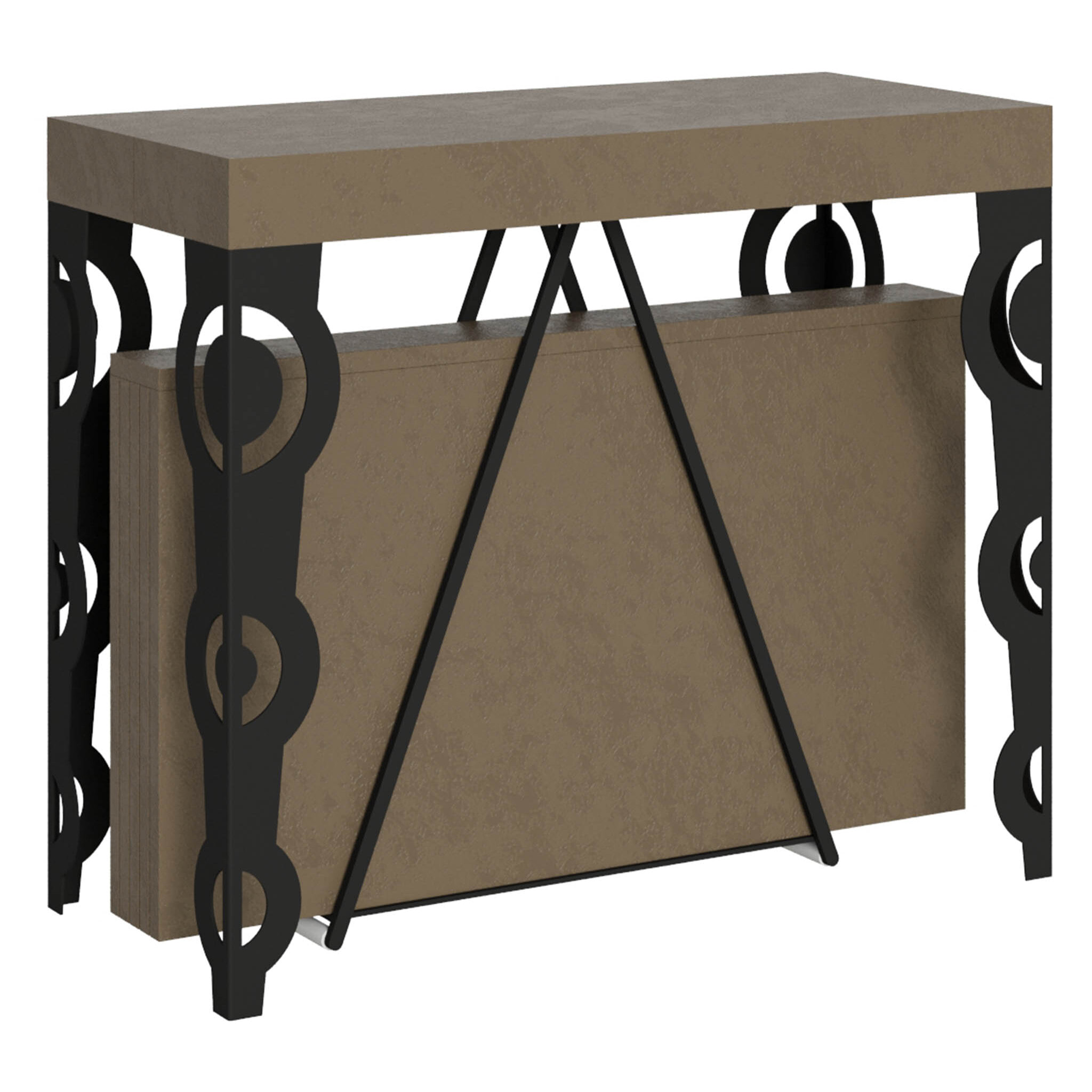 Consolle allungabile 90x40/196 cm Aceres Small tortora telaio antracite