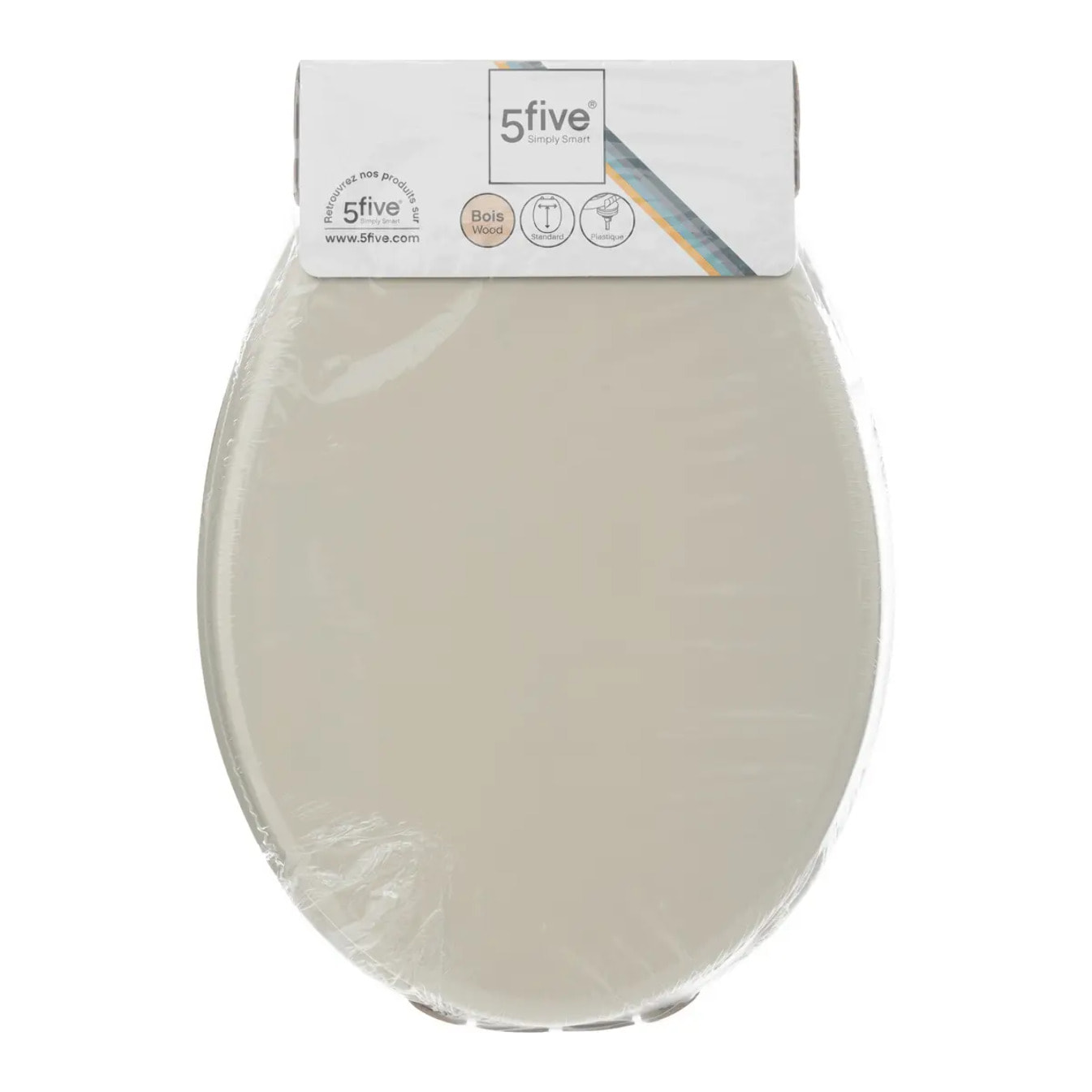 Abattant WC taupe en bois