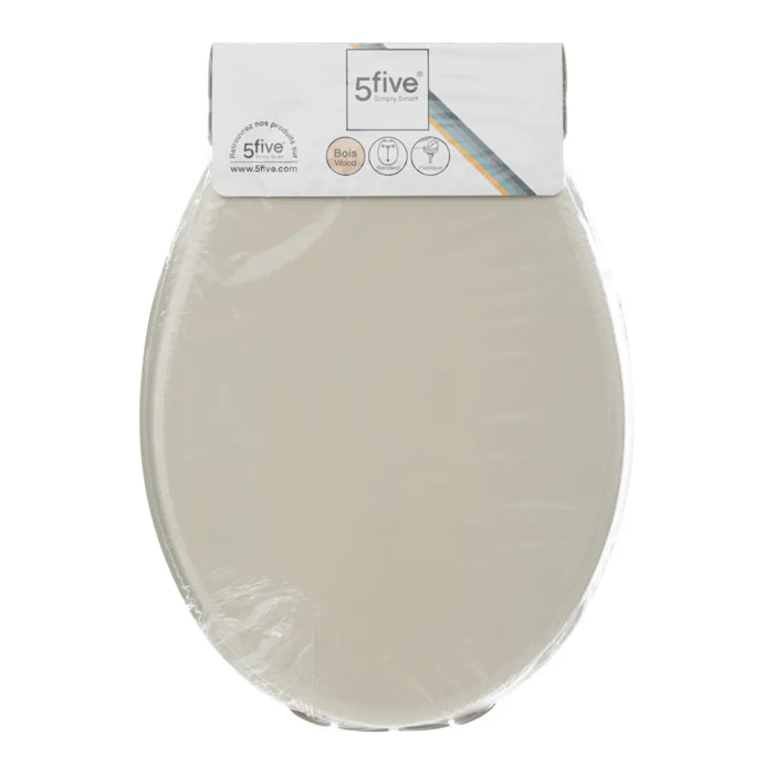 Abattant WC taupe en bois