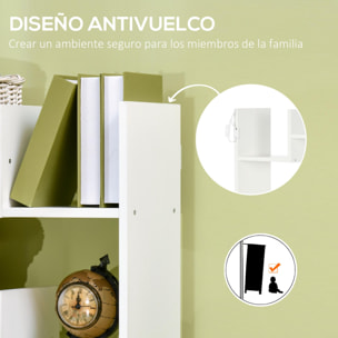 HOMCOM Estantería Librería de 6 Niveles Estantería de Madera con 11 Compartimientos Abiertos para Salón Oficina Estudio Antivuelco Carga 30 kg 61x21,6x162,6 cm Blanco