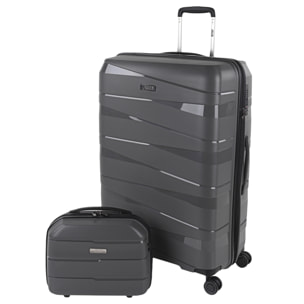 Juego De Maletas Rígidas Pp Jaslen Stuttgart Marron Metalizado