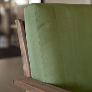 Salon de jardin en bois d'acacia et tissu kaki 5 places PALAU