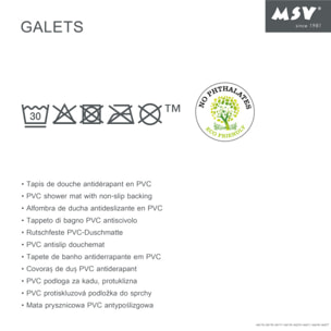 Tapis Fond de baignoire PVC GALETS Transparent MSV