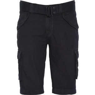 BERMUDA ARMY MULTIPOCKET CON CINTURA SCHOTT BLACK