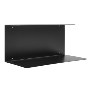 Mensola da parete Lille in acciaio nero 40×18×18 cm
